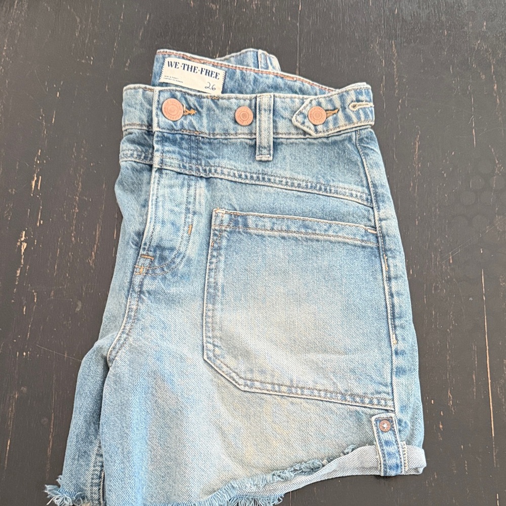 We The Free Light Wash Denim Cutoff Shorts